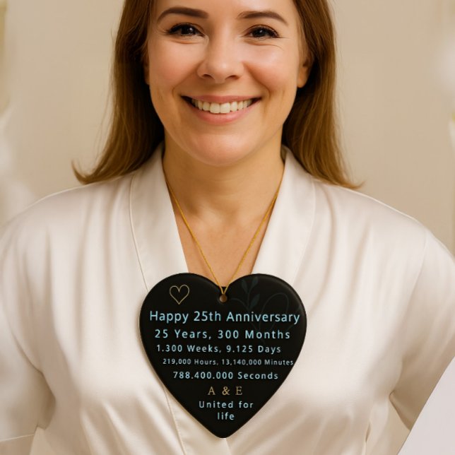 Hjärtat 25-årsdagen julgransprydnad keramik (Skapare uppladdad)