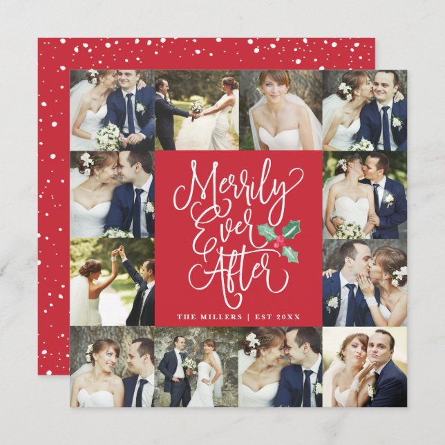 Hjärtat allt efter Bröllop Helgdag 12-fotokort Inbjudningar (Fram/baksida)