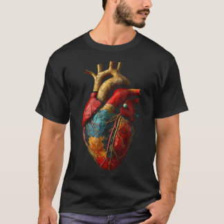 Hjärtat Anatomiskt grafiskt konst Hjärt- T- Shirt T Shirt
