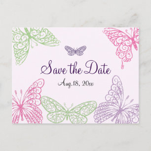 Hjärtat är en Flutter Save the Date Meddelande Vykort