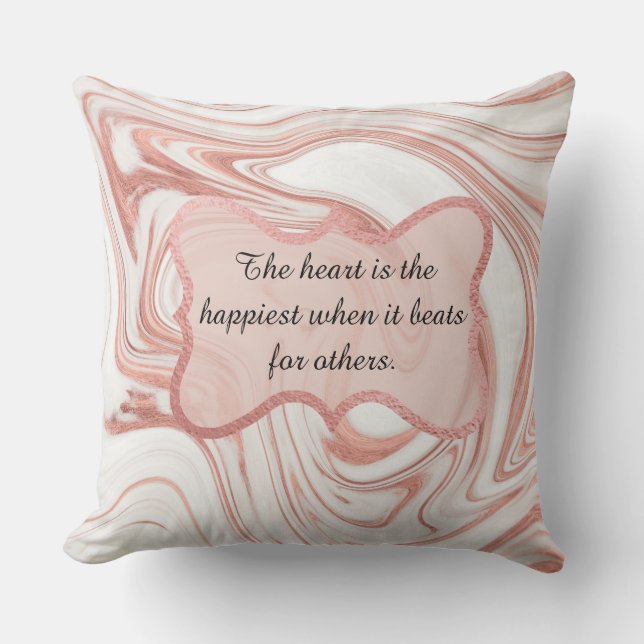 Hjärtat är Lycka Marble Pillow Kudde (Framsida)