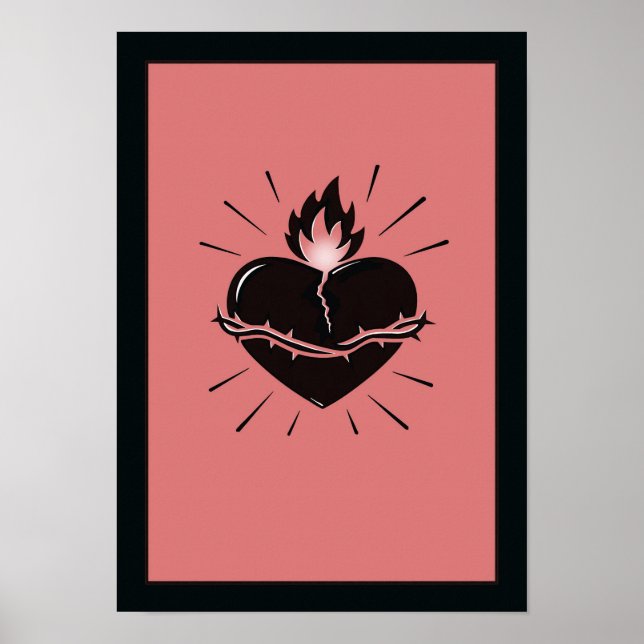 Hjärtat Återuppfunnet – Minimalistisk Symbolisk Ko Poster (Framsidan)