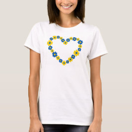 Hjärtat av blått och gula blommor.. Ukraina T Shirt