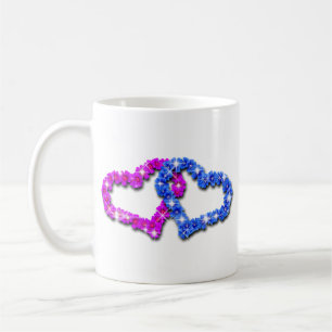 Hjärtat av blommor – Romantisk kärleksblomsterdesi Kaffemugg