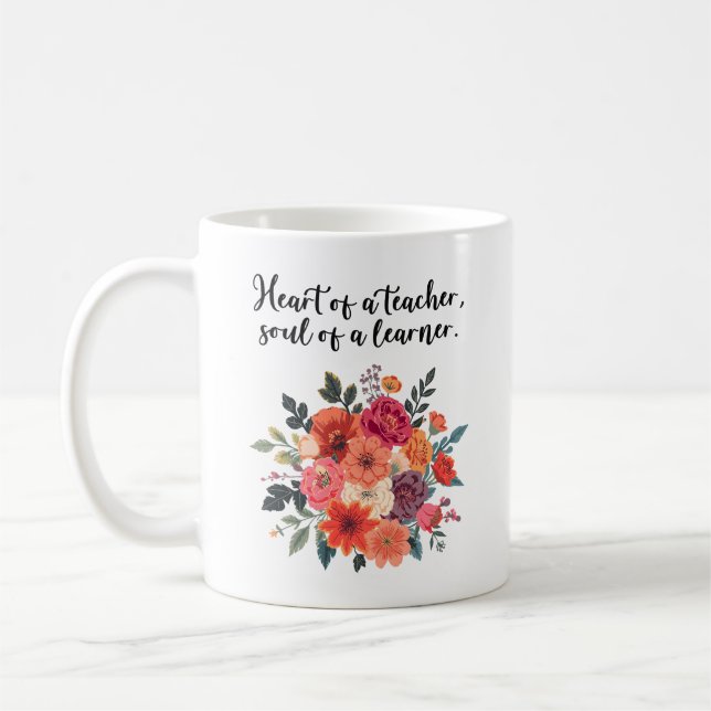 Hjärtat av en lärare, själ av en elev kaffemugg (Vänster)