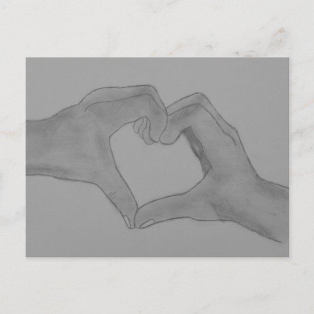 Hjärtat Av Hand Postkort Vykort (Framsida)