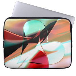 hjärtat av kristallint linjer blandat i abstrakt laptop fodral