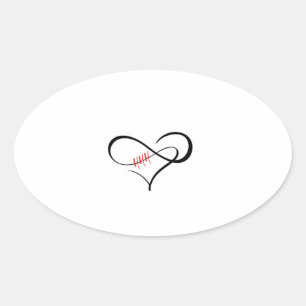 Hjärtat av oändlighet H-trippeln Ovalt Klistermärke