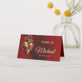 Hjärtat av passion romantik och kärlek. Ett stilis Placeringskort