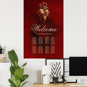 Hjärtat av passion romantik och kärlek. poster