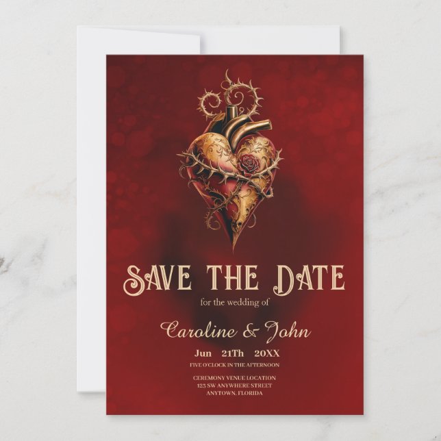 Hjärtat av passion romantik och kärlek. spara datumet (Framsida)