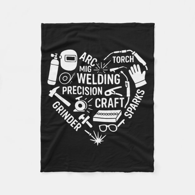 Hjärtat Av Svetsning _ Pion Design Fleecefilt (Framsidan)