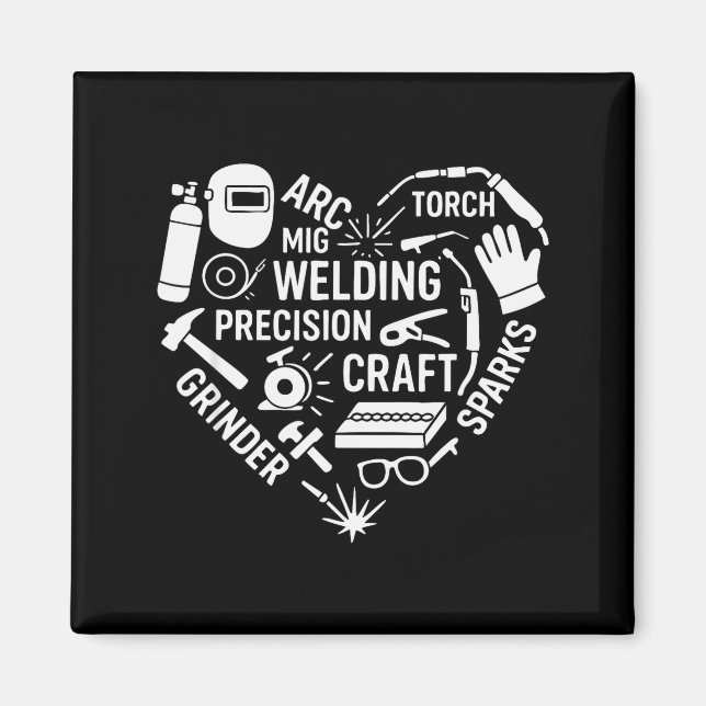 Hjärtat Av Svetsning _ Pion Design  Magnet (Framsidan)