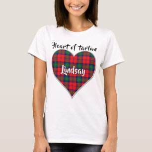 Hjärtat av Tartan Clan Lindsay-ruta T Shirt