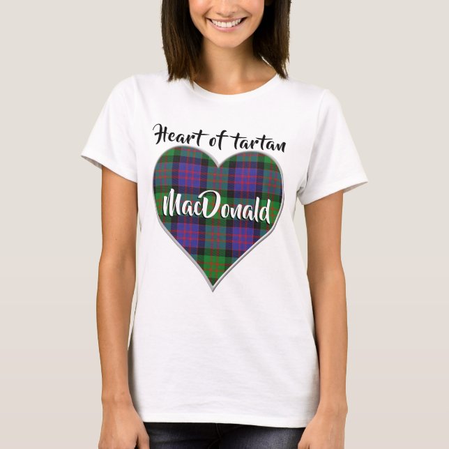 Hjärtat av Tartan Clan MacDonald Donald Plaid T Shirt (Framsida)