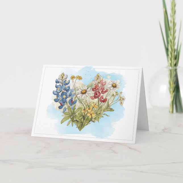 Hjärtat av Texas vilda blommor Kort (Framsida)