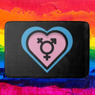 Hjärtat av Trans Pride Baddrukmatta Badrumsmatta
