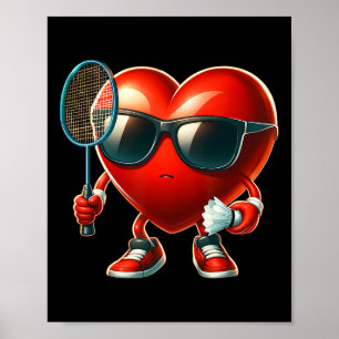 Hjärtat Badminton Valentines day Valentine M Poster