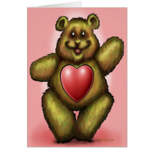 Hjärtat Bear Hälsningskort