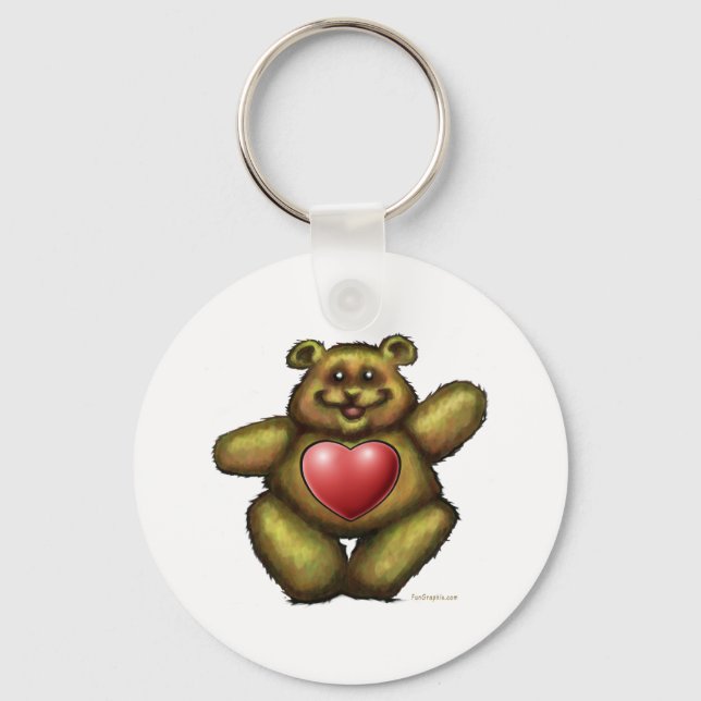Hjärtat Bear Nyckelring (Framsida)