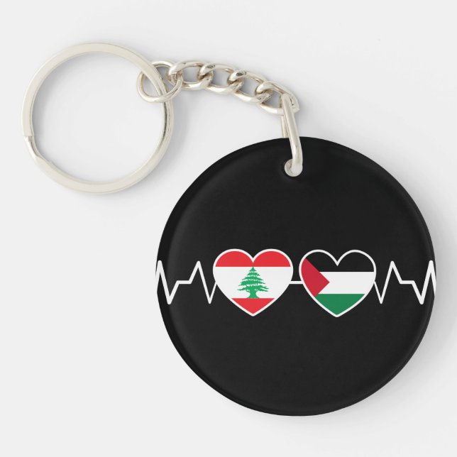 Hjärtat besegrade Libanons Flaggor, Palestinas enh (Framsidan)
