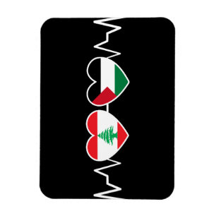 Hjärtat besegrade Libanons Flaggor, Palestinas enh Magnet