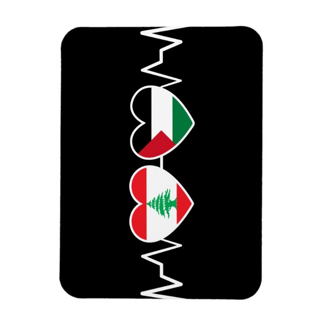 Hjärtat besegrade Libanons Flaggor, Palestinas enh Magnet (Vertikal)