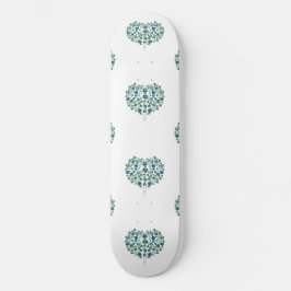 Hjärtat Blommönster Mini Skateboard Bräda 18,5 Cm