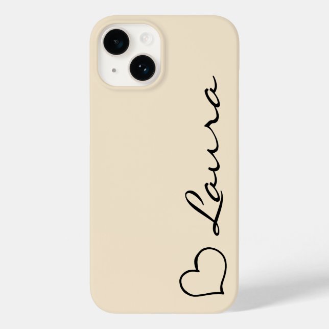 Hjärtat Ditt Namn Skript Anpassad Present iPhone F (Baksida)