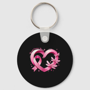 Hjärtat Dragonflies Breast Cancer Awareness Women Nyckelring