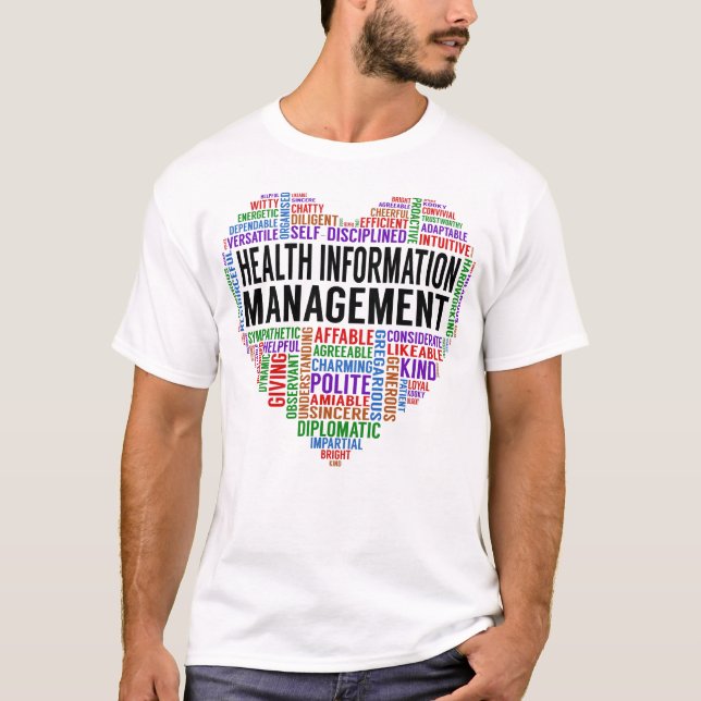 Hjärtat för hälsoinformationshantering t shirt (Framsida)