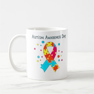Hjärtat för ökad medvetenhet om autism kaffemugg