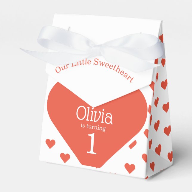 Hjärtat Första Födelsedagsfest Rött Hjärtat Tält Presentaskar (Framsidan Sidan)