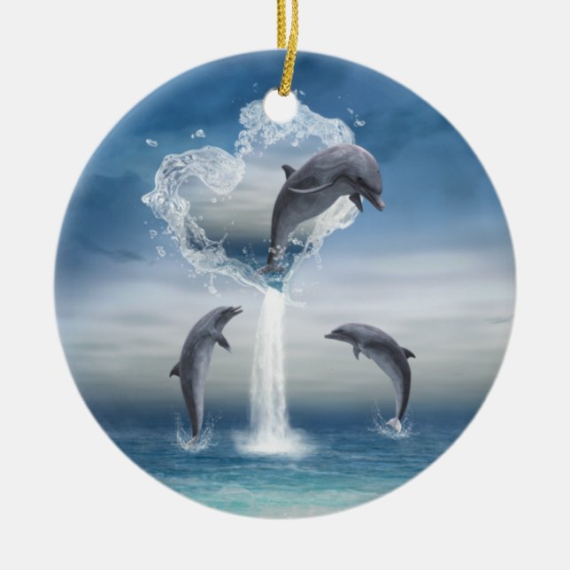 Hjärtat från delfinerna runt Ornament (Framsidan)