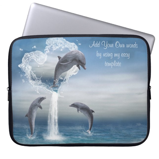 Hjärtat från Dolphins Electronics Bag Laptop Fodral (Framsidan)