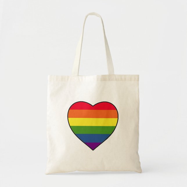 Hjärtat fyllt med Rainbow Färg Tygkasse (Framsidan)