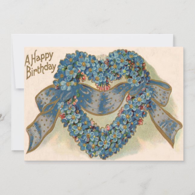 Hjärtat Glöm mig inte Blommigt för menyfliksområde (Framsida)