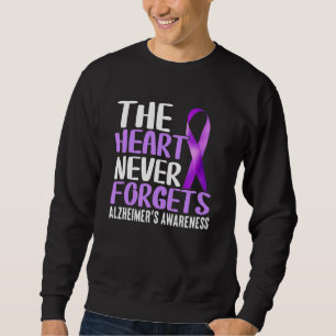 Hjärtat Glömmer Aldrig Alzheimers Medvetenhet Lång Ärmad Tröja