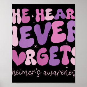 Hjärtat glömmer aldrig dementia Heimers Awarenes Poster