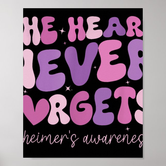 Hjärtat glömmer aldrig dementia Heimers Awarenes Poster (Framsidan)