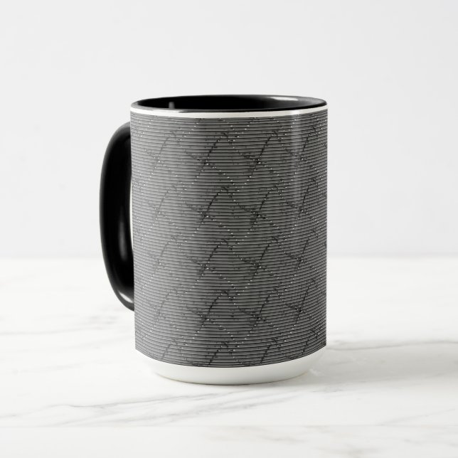 Hjärtat grått med litet rand och pixelerat tä mugg (Framsida vänster)