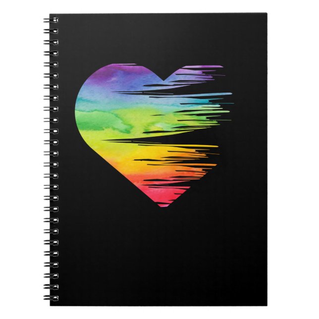 Hjärtat Hjärtat Awareness Gay Lesbisk för HBT-Prid Anteckningsbok (Framsidan)