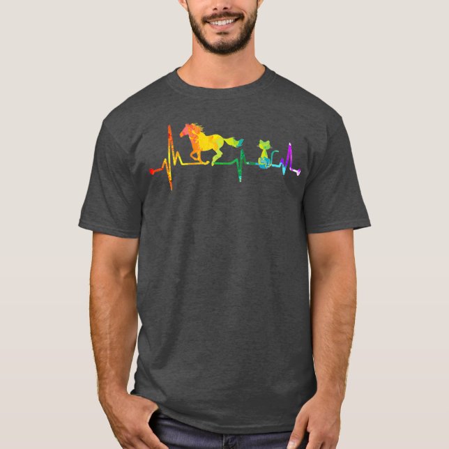 Hjärtat Hjärtat Hjärtat VaterColour Horse Lover T Shirt (Framsida)