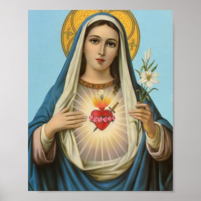 Hjärtat hos Mary Vår Dam Helig Heart Poster (Framsidan)