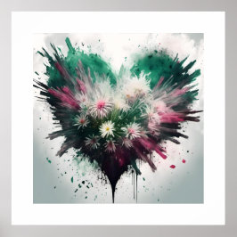 Hjärtat i Blommar Poster