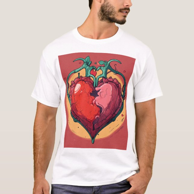 Hjärtat i blomning. t shirt (Framsida)