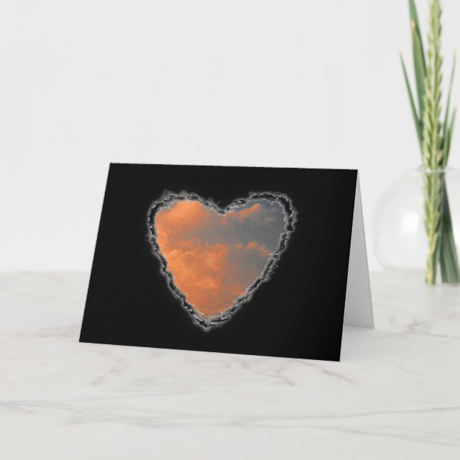 Hjärtat i Clouds Valentine Kärlek Helgkort (Framsida)