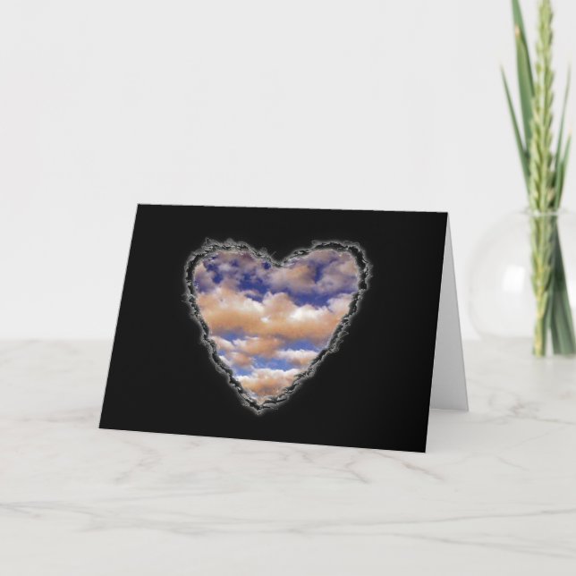 Hjärtat i Clouds Valentine Kärlek Helgkort (Framsida)