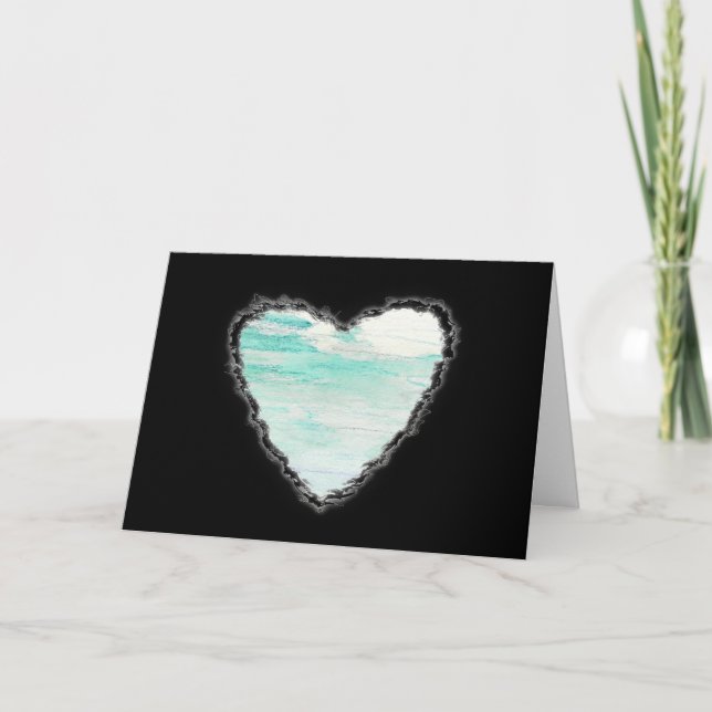 Hjärtat i Clouds Valentine Romantik Kärlek Card Helgkort (Framsida)