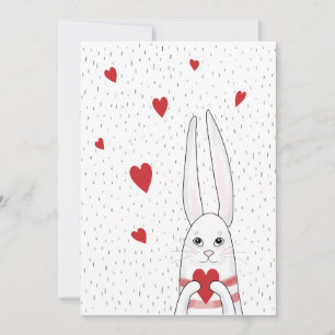 Hjärtat i Cute Bunny Julkort